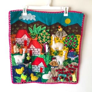 Vintage Peruvian Wall Tapestry Boho Wall Art